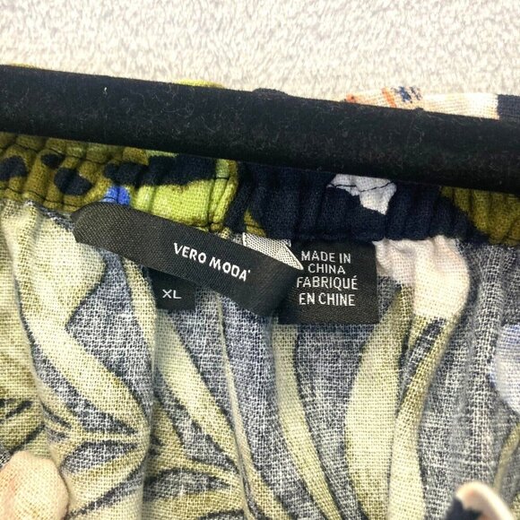 Vero Moda Milo Off Shoulder Linen Blend Dress Sz XL Tropical Resort Floral Dress - Picture 4 of 12